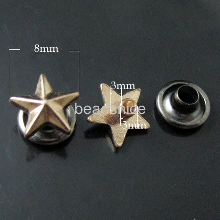 Star spots studs rivets spikes punk bag belt leathercraft,brass,